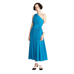 Halston RTW Idalia Dress in Stretch Jersey color peacock Blue Sz 16